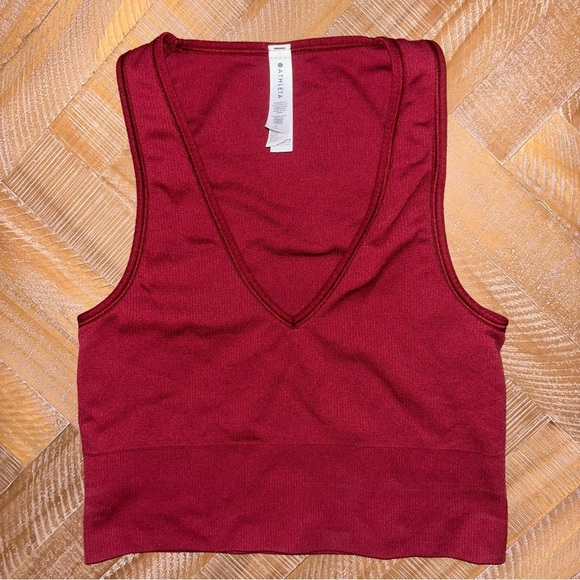 Athleta Red Fitted Crop Tank Top - Picture 1 of 3